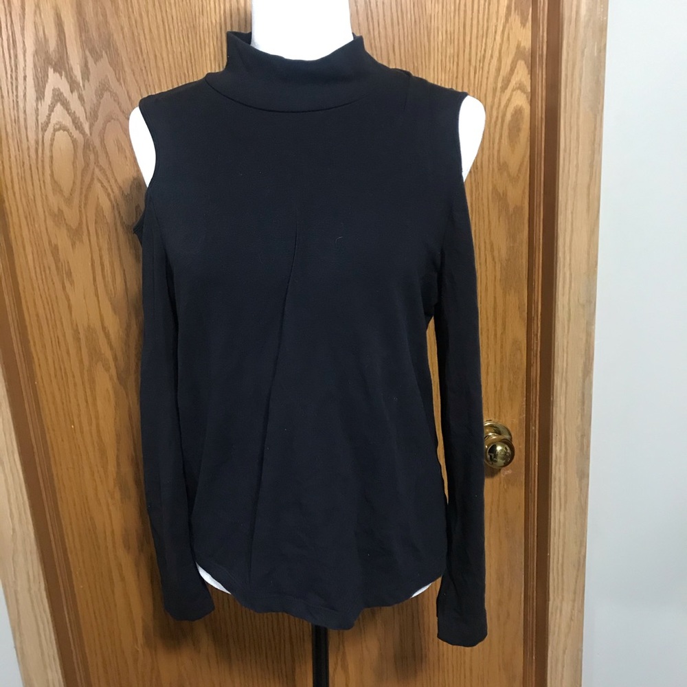 Black cold shoulder top
